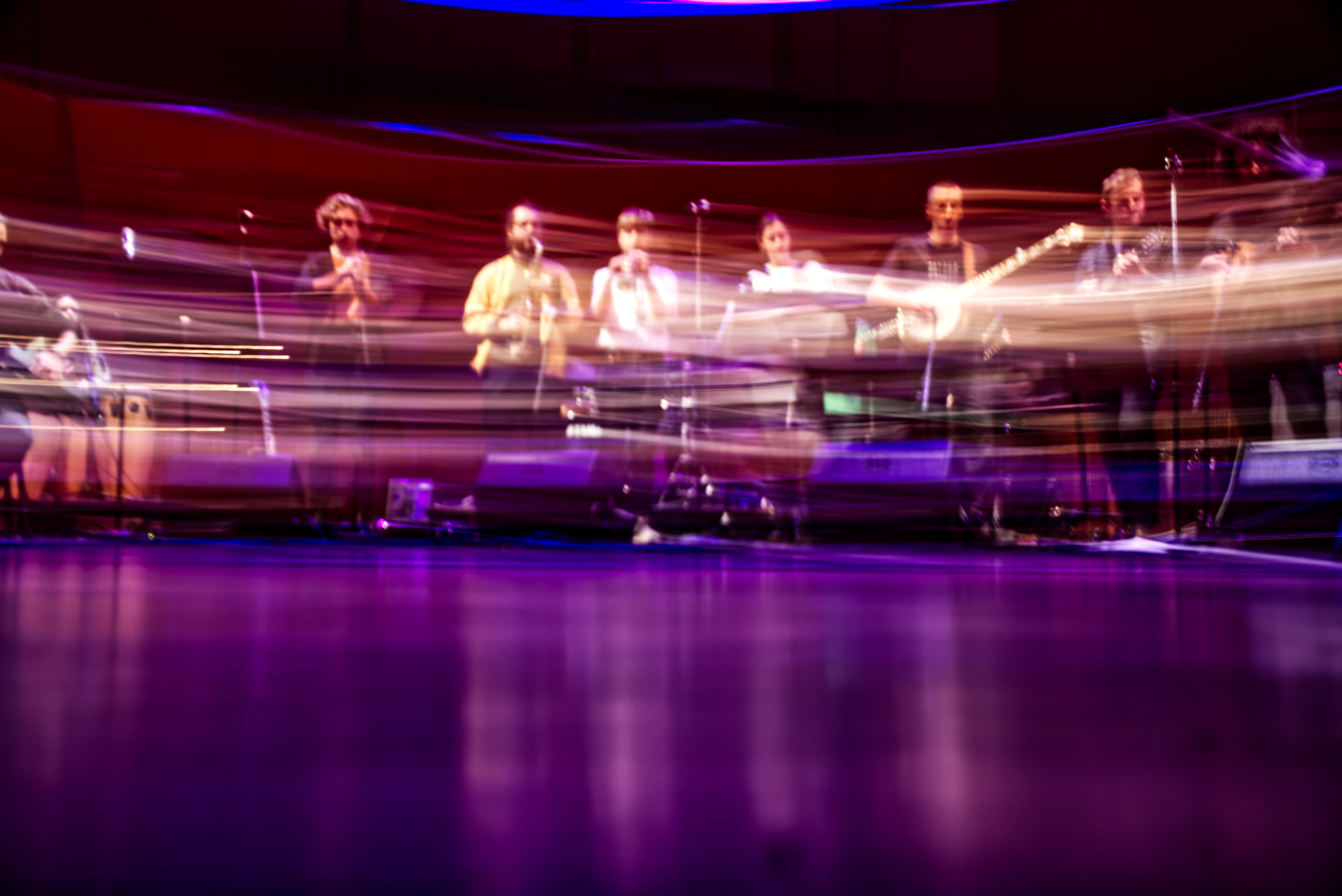 Musicians in a motion blur