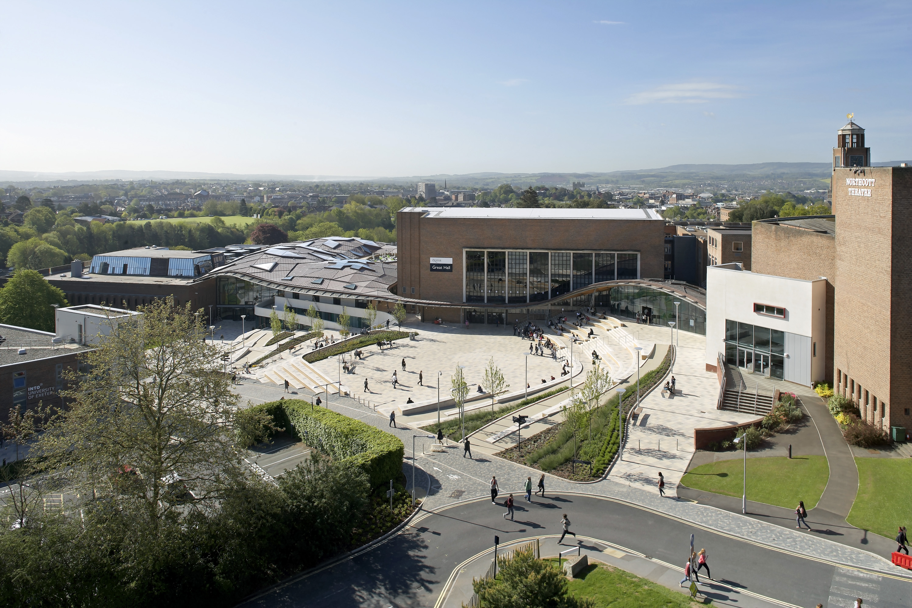 Flygbild över campus 